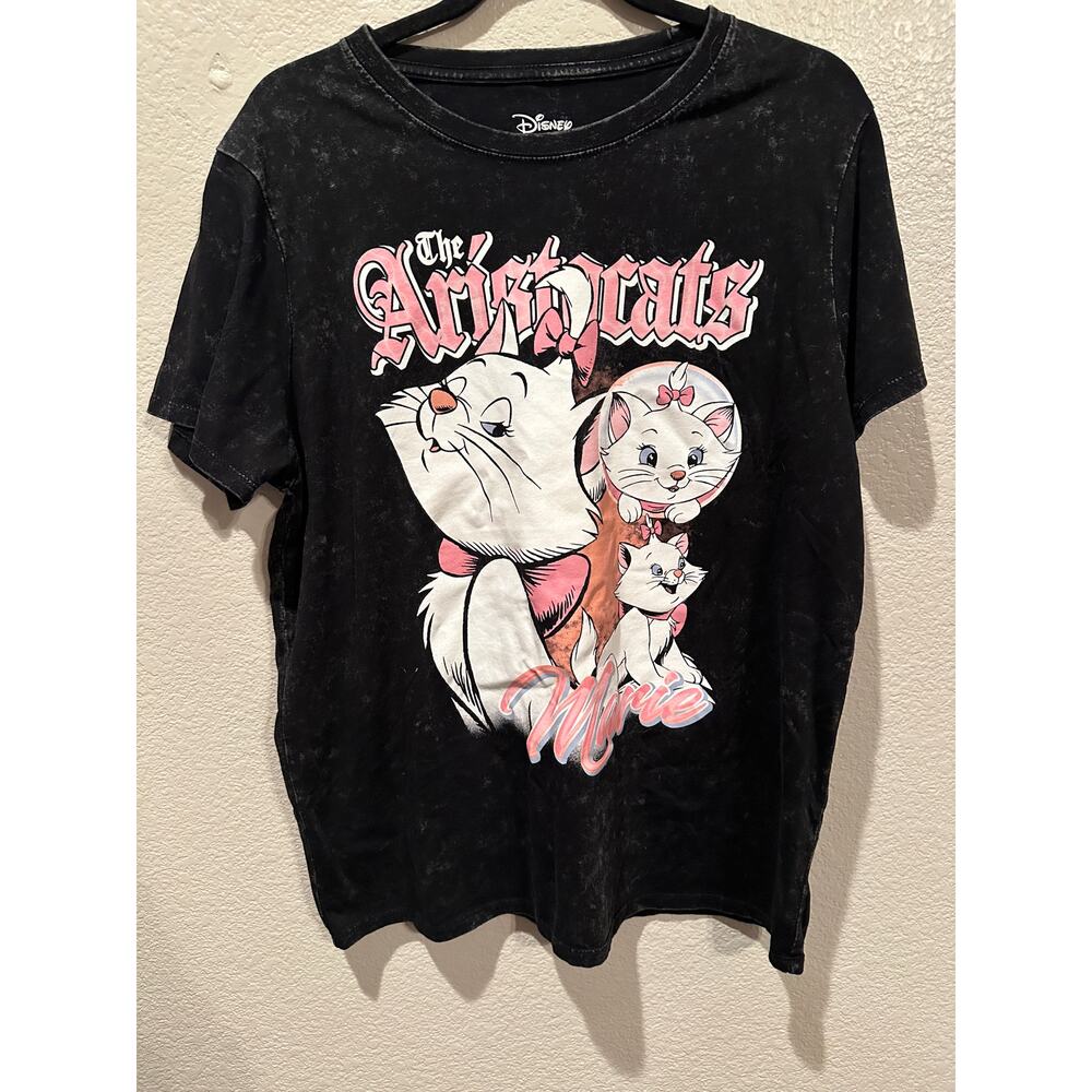 NWT Disney Rocker Marie Cats Aristocats Black Tie Dye Shirt XXL